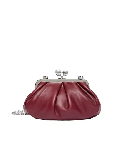 Weekend Max Mara Borsa A Tracolla Pasticcino In Montone Rosso Viola In Burgundy