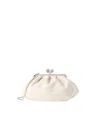 Weekend Max Mara Small Pasticcino Ruched Chain Clutch Bag In White