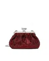 Weekend Max Mara Borsa Pasticcino Small In Raso E Strass Nera Rosso In Gray