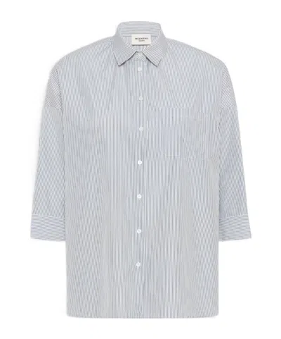 Weekend Max Mara Boxy Cotton Poplin Shirt In Blue