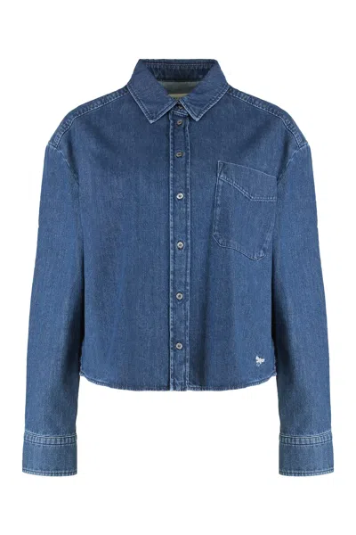 Weekend Max Mara Boxy Denim Shirt In Blue