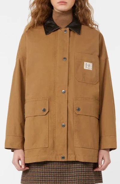 Weekend Max Mara Bozen Cotton Barn Jacket In Brown