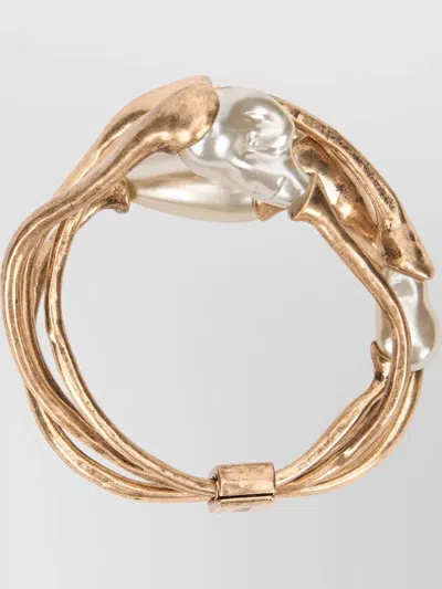 Weekend Max Mara Braided Bracelet Adjustable Design Pearl Accents