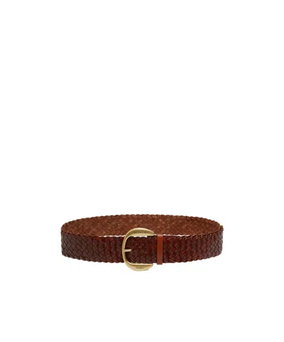 Weekend Max Mara Braided Buckle Belt In Brown