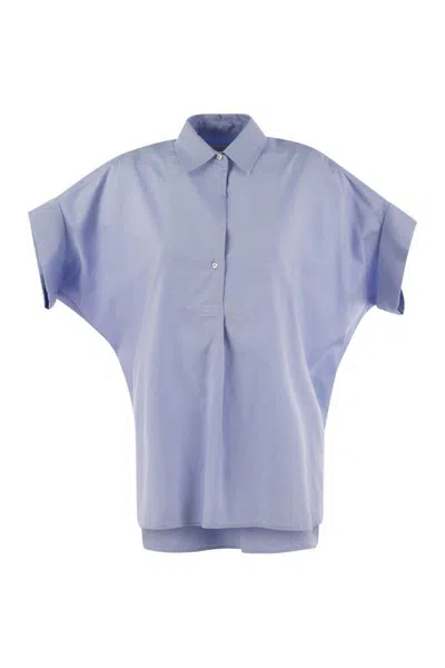 Weekend Max Mara Brema Buttoned Short-sleeved Shirt In Blue