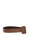 Weekend Max Mara Brio Square-buckle Belt In Brown