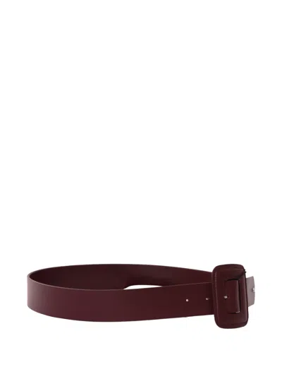 Weekend Max Mara Brio Square-buckle Belt In Burgundy