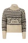 Weekend Max Mara Brioso1234 - Jacquard Wool And Alpaca Jumper In Brown