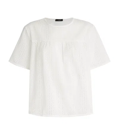 Weekend Max Mara Broderie Anglaise Top In White