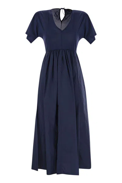 Weekend Max Mara Bronzo - Wide Jersey Dress In Blue