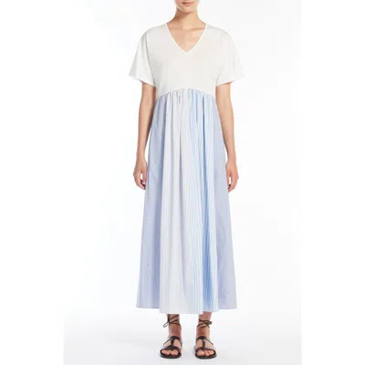 Weekend Max Mara Bronzo Mixed Media Dress In Blue