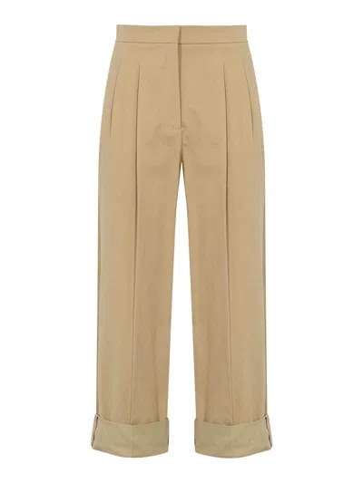 Weekend Max Mara Bronzo Trousers In Comfortable Gabardine In Brown