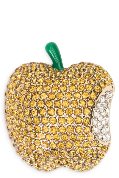 Weekend Max Mara Brooch In The Shape Of An Apple In Gold