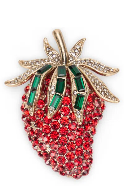 Weekend Max Mara Brooch With Decorative Crystals In Multi