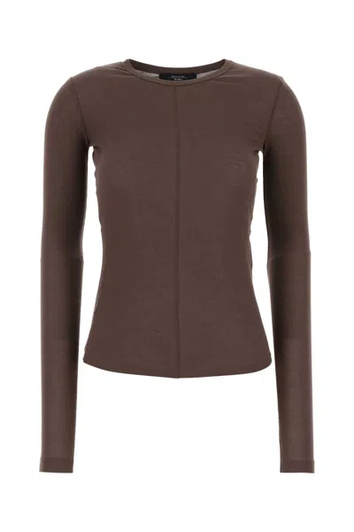 WEEKEND MAX MARA WEEKEND MAX MARA BROWN COTTON VINCITA T-SHIRT