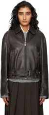 Weekend Max Mara Brown Egizio Leather Jacket