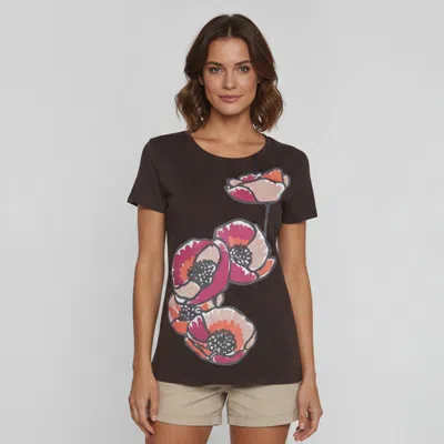 Pre-owned Weekend Max Mara Brown Floral Print Short Sleeve T-shirt M