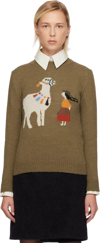 Weekend Max Mara Brown Nitra Sweater In Green