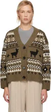 Weekend Max Mara Brown Ovatta Cardigan In Green