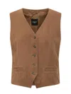 Weekend Max Mara Brown Solid V Neck Jacket In Brown