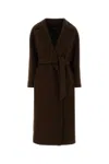 Weekend Max Mara Resina Belted Double-breasted Coat In Brown