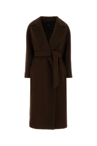 Weekend Max Mara Brown Wool Blend Tempera Coat