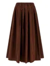 Weekend Max Mara Weekend Maxmara Bruno1234 Long Taffeta Skirt In Brown