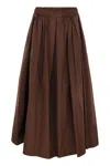 Weekend Max Mara Weekend Maxmara Bruno1234 Long Taffeta Skirt In Brown