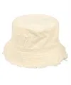 Weekend Max Mara Embroidered Frayed-edge Bucket Hat In Neutral