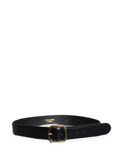 Weekend Max Mara Buckle-fastening Leather Belt In Black