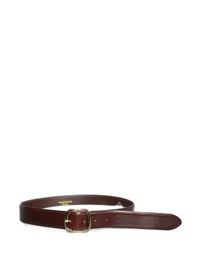 Weekend Max Mara Buckle-fastening Leather Belt In Brown