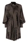 Weekend Max Mara Bunny1234 - Laminated Chiffon Dress In Brown