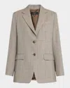 Weekend Max Mara Omens  Burgos Single-breasted Check-pattern Wool Blazer In Biscuit