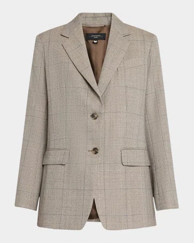 WEEKEND MAX MARA BURGOS SINGLE-BREASTED CHECK BLAZER