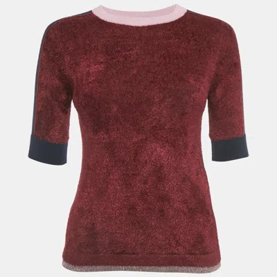 Weekend Max Mara Burgundy Knit Contrast Detail Sweater
