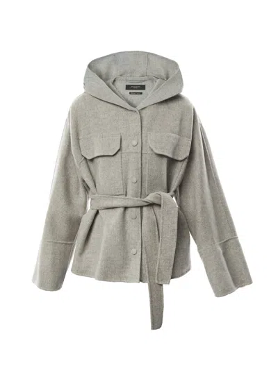Weekend Max Mara Bussola Short Coat In Light Grey