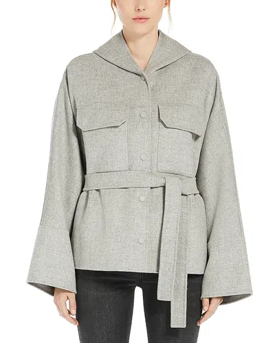 Weekend Max Mara Bussola Wool Blend Jacket In Light Grey