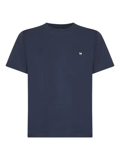 Weekend Max Mara Butterfly-embroidered Crew-neck T-shirt In Blue