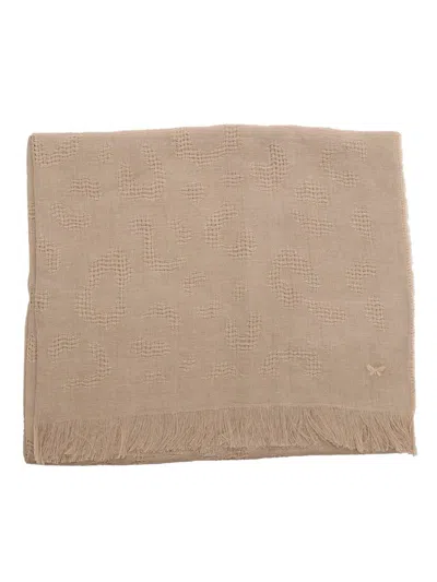 Weekend Max Mara Butterfly Embroidered Stole In Beige