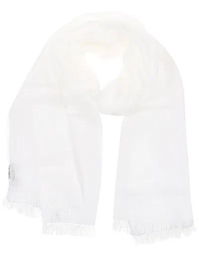 Weekend Max Mara Butterfly Embroidered Stole In White