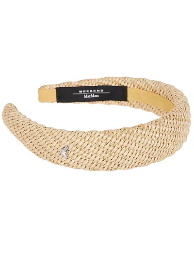 Weekend Max Mara Eschilo Headband In Raffia In Naturale