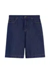 Weekend Max Mara Button Denim Shorts In Blue