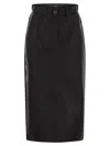 Weekend Max Mara Button Detailed Midi Skirt In Nero
