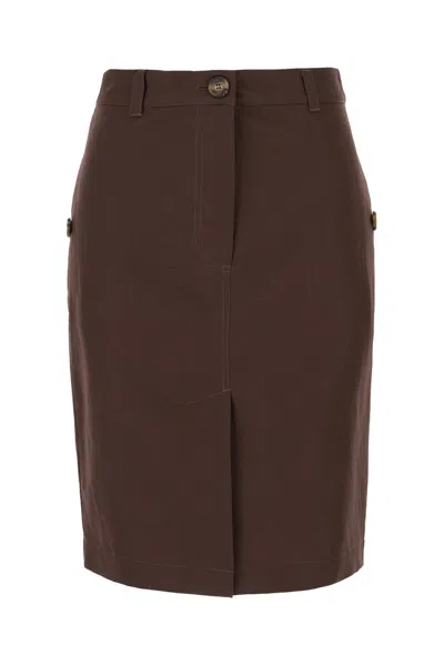 Weekend Max Mara Button Detailed Mini Skirt In Brown