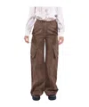 Weekend Max Mara Button Detailed Straight Leg Pants In Brown