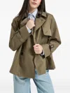 Weekend Max Mara Button Double-breasted Coat In Green
