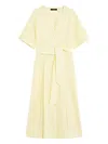 Weekend Max Mara Linen Dress With Midi Length And Pleated Skirt