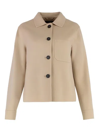 Weekend Max Mara Button-fastening Patch-pocket Jacket In Gray