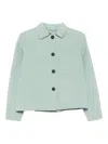 Weekend Max Mara Button-front Patch-pocket Single-breasted Coat In Blue