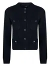 Weekend Max Mara Button Pocket Cardigan In Blue